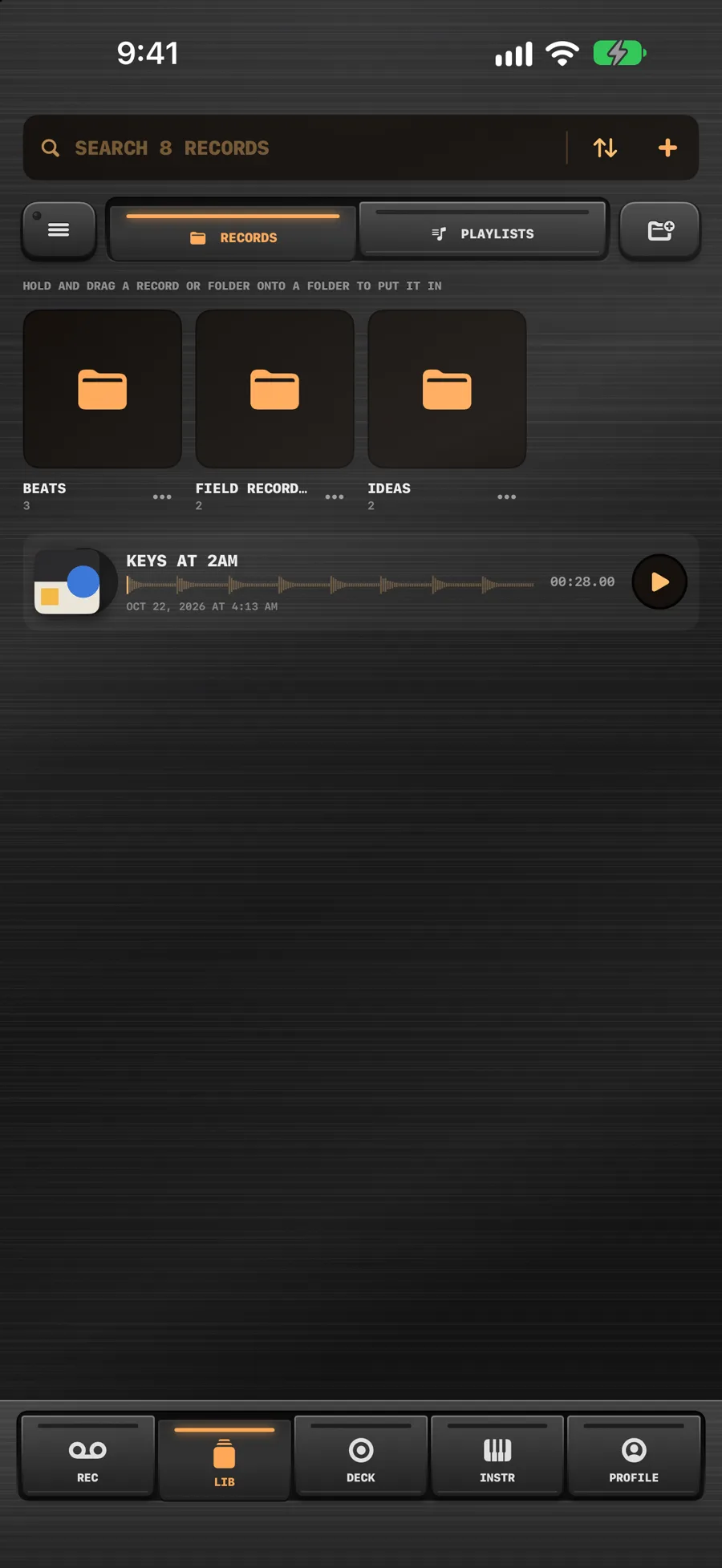 The crate with folders and records